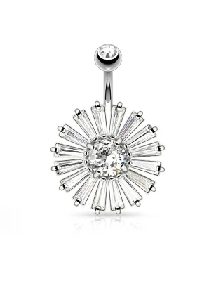 Piercing nombril bouclier gemmes