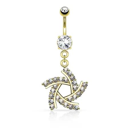 Piercing nombril plaqué or moulin à vent