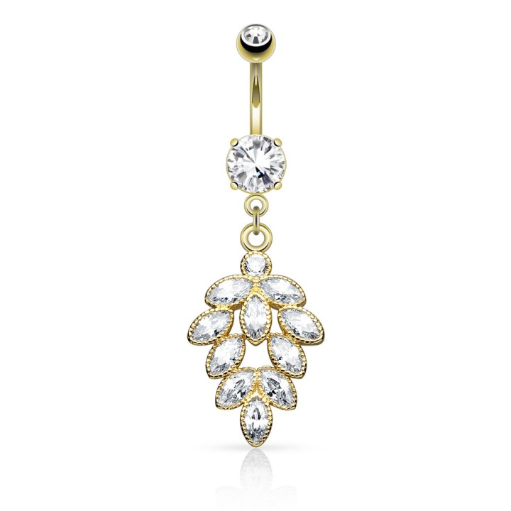 Piercing nombril plaqué or grappe de raisin