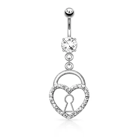 Piercing nombril cadenas coeur