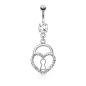 Piercing nombril cadenas coeur