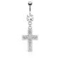 Piercing nombril croix pavée strass Piercing nombril croix pavée strass