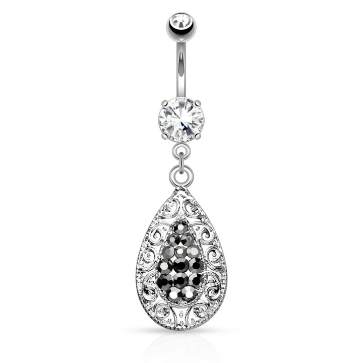 Piercing nombril gemmes poire