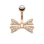 Piercing nombril or rosé noeud gemmes