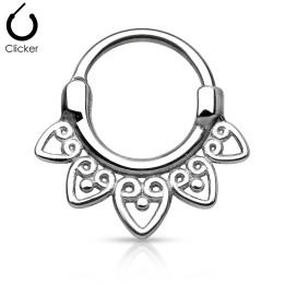 Piercing septum éventail tribal