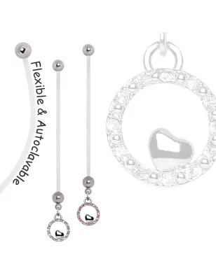 Piercing nombril de grossesse coeur cercle