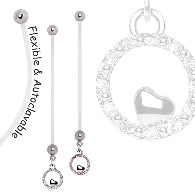 Piercing nombril de grossesse coeur cercle