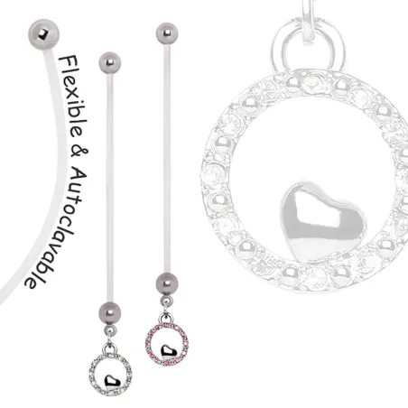 Piercing nombril de grossesse coeur cercle