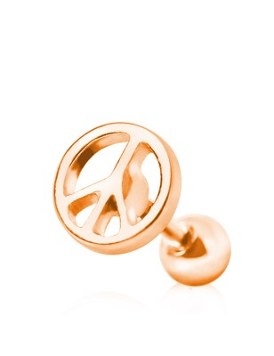 Piercing cartilage plaqué or paix