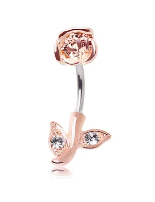 Piercing nombril inversé rose
