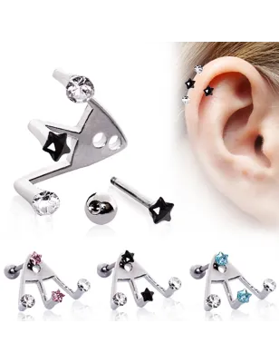 Piercing cartilage trident étoile