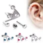 Piercing oreille cartilage trident strass