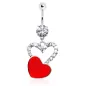 Piercing nombril coeur rouge