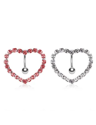 Piercing nombril inversé large coeur