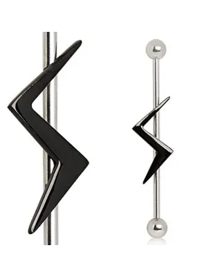 Piercing industriel éclair noir