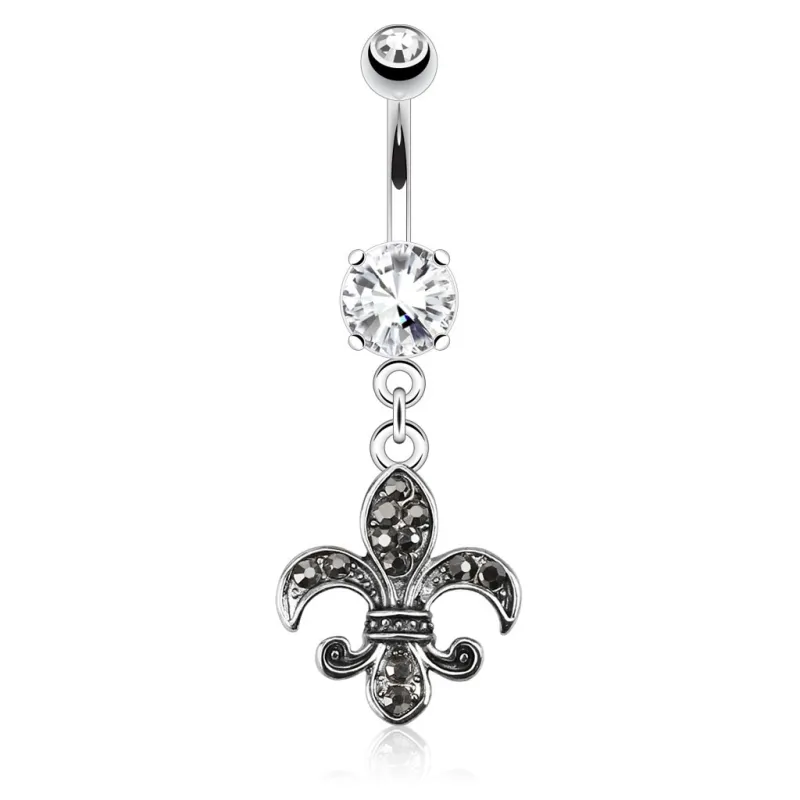 Piercing nombril fleur de lys