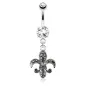 Piercing nombril fleur de lys