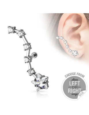Piercing cartilage étoile strass