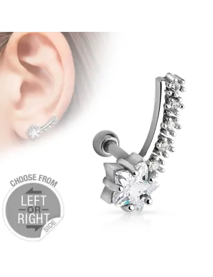 Piercing cartilage étoile filante oreille gauche