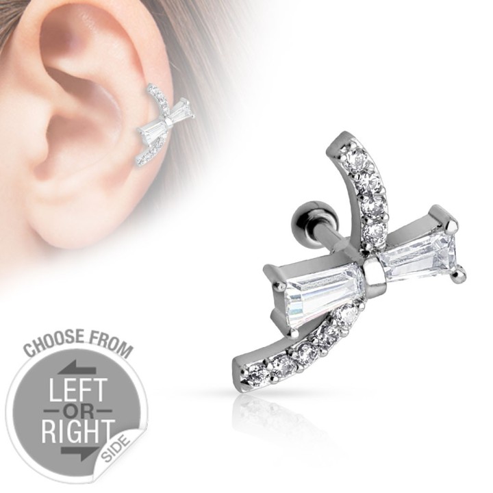Piercing cartilage noeud de ruban oreille gauche