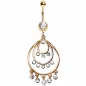 Piercing nombril plaqué or chandelier