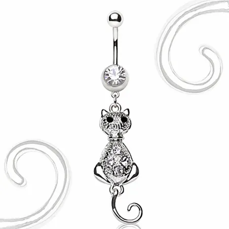 Piercing nombril chat