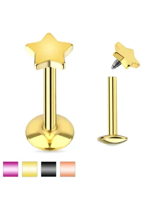 Piercing labret étoile titanium