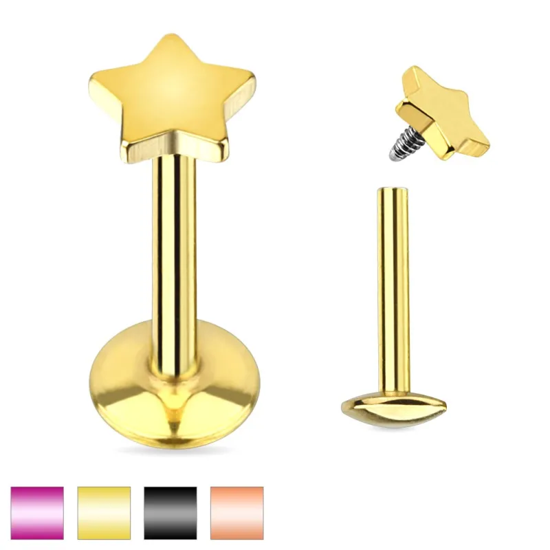 Piercing labret étoile titanium