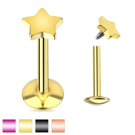 Piercing labret étoile titanium