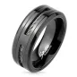 Bague homme acier noir cables