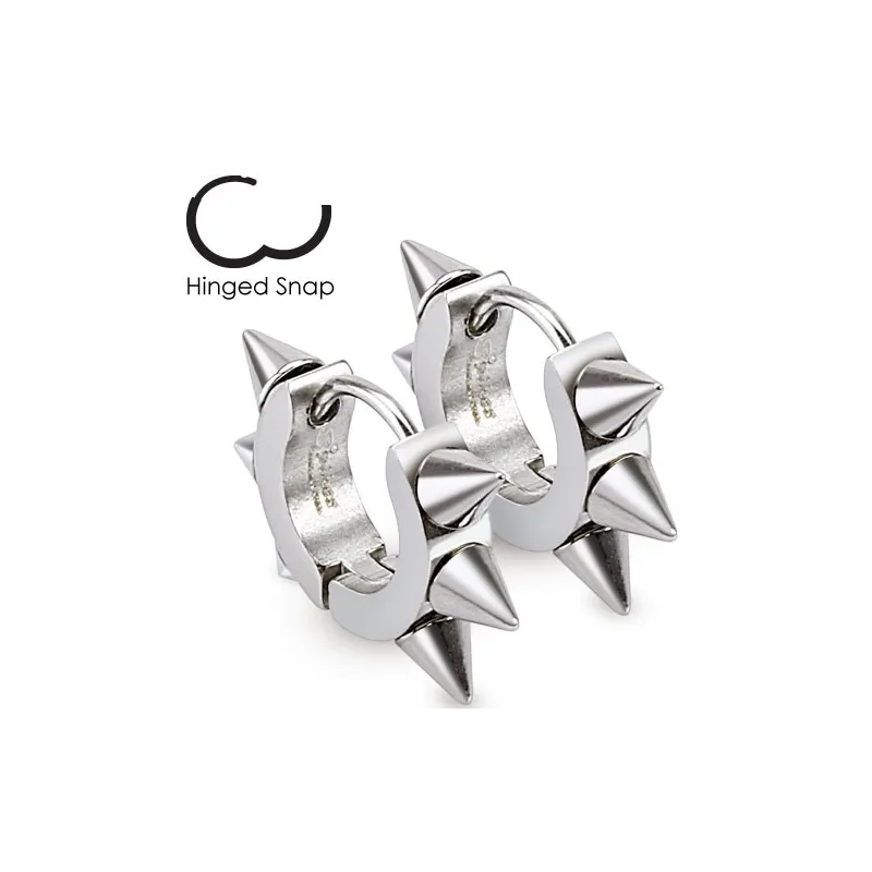 Fausses boucles d'oreilles argenté spikes