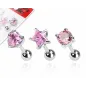 Lot de 3 piercing cartilage pierre rose