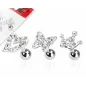 Lot de 3 piercing cartilage fantaisie strass clair