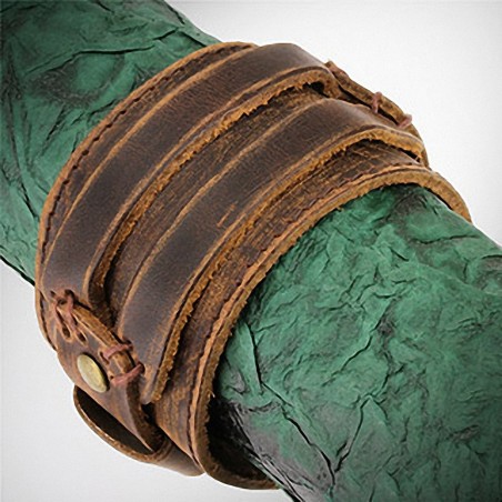 Bracelet Homme En Cuir Marron Style Ceinture - Neuf Avec Étiquettes