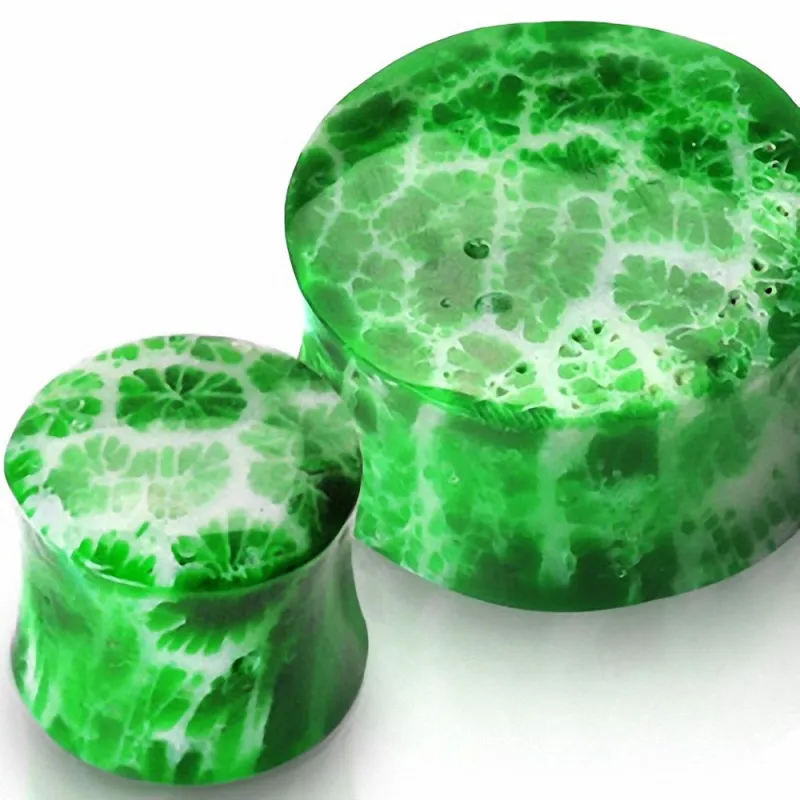 Piercing plug corail vert