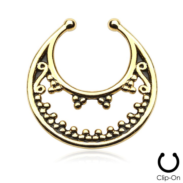 Faux piercing septum luna doré