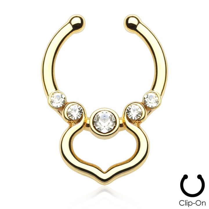 Faux piercing septum venus doré