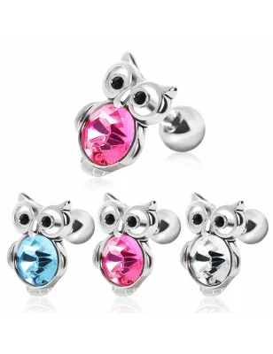 Piercing cartilage hibou gemme
