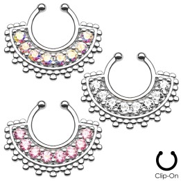 Faux piercing septum large éventail