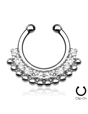 Faux piercing septum gemmes clairs