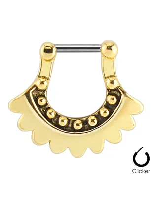 Piercing septum doré tribal