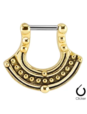 Piercing septum doré motif tribal