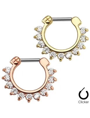 Piercing septum doré pierres zircon