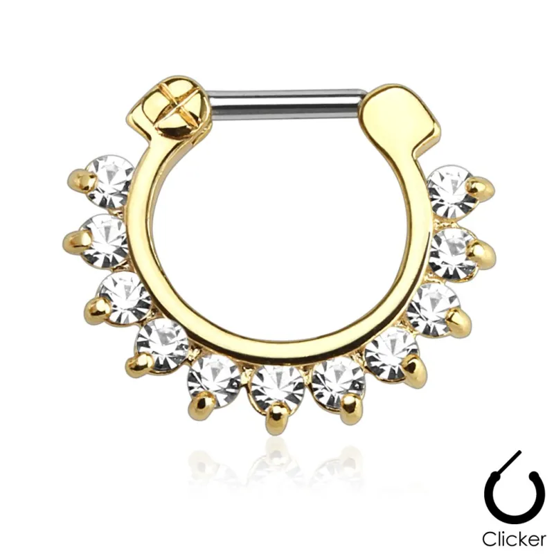 Piercing septum doré pierres zircon