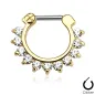 Piercing septum doré pierres zircon