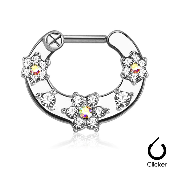 Piercing septum fleurs blanc