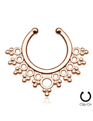 Faux piercing septum dentelle rosé