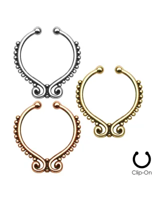 Faux piercing septum perlé