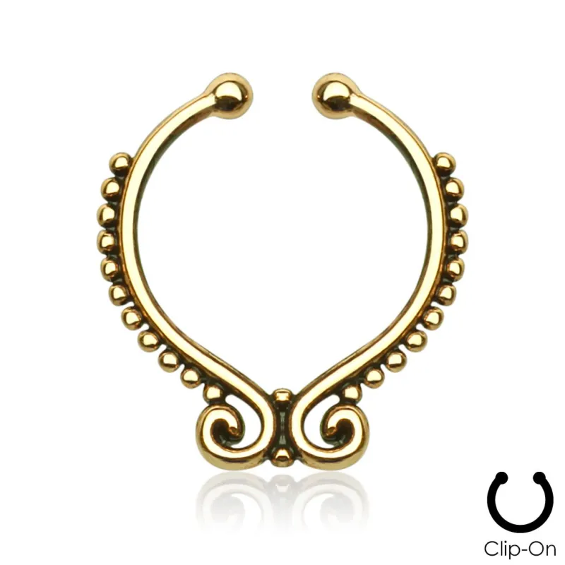 Faux piercing septum perlé