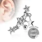 Piercing cartilage multi gemmes étoiles